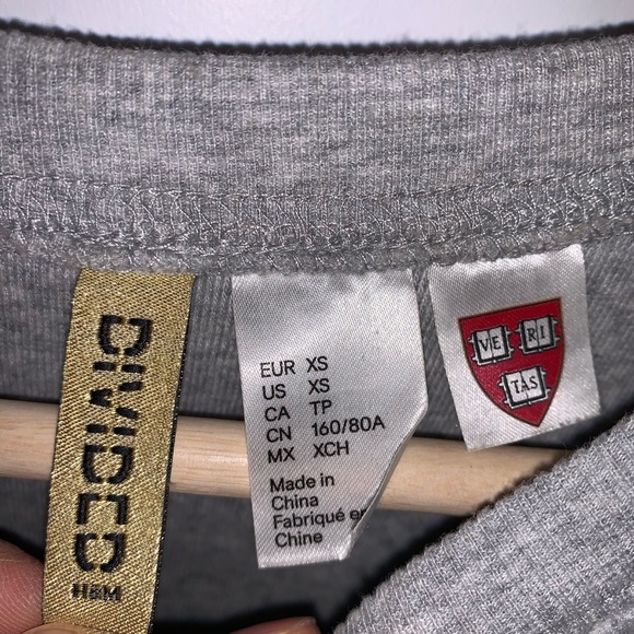 H&M Harvard Gray Sweatshirt XS - Picture 2 of 4